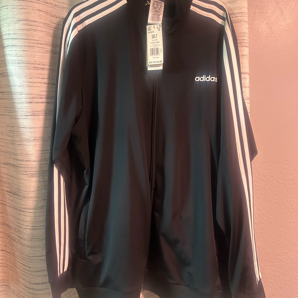 Adidas Black Jacket with White Accents